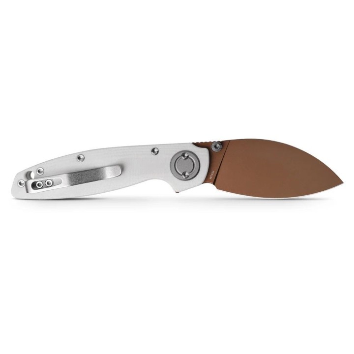 Couteau Vosteed Shilin Cutter White Lame Acier 154CM Manche G10 IKBS Vanchor Look Clip VOSA2803 - Livraison Gratuite