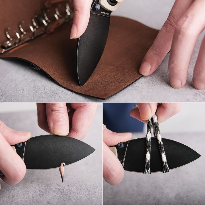 Couteau Vosteed Shilin Cutter Olive Lame Acier 154CM Manche G10 IKBS Vanchor Look Clip VOSA2802 - Livraison Gratuite