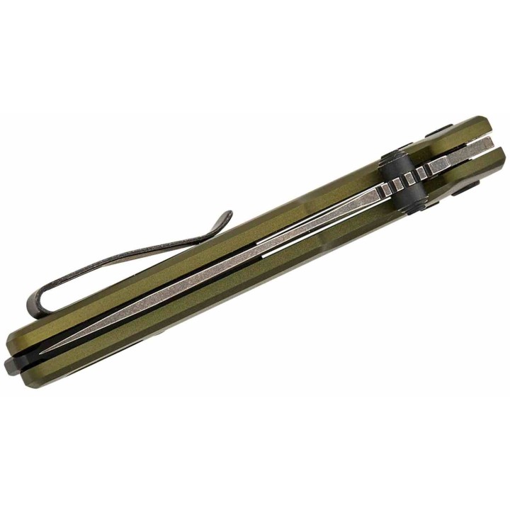 Couteau Kershaw Mini Iridium Green Lame Acier D2 Manche Aluminium OD DuraLock KVT KS2051BRZBW - Livraison Gratuite