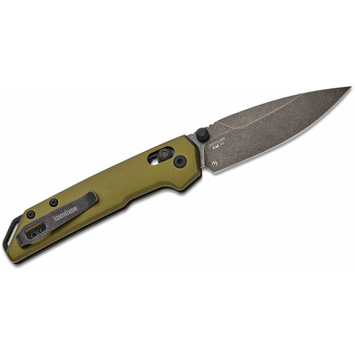 Couteau Kershaw Mini Iridium Green Lame Acier D2 Manche Aluminium OD DuraLock KVT KS2051BRZBW - Livraison Gratuite
