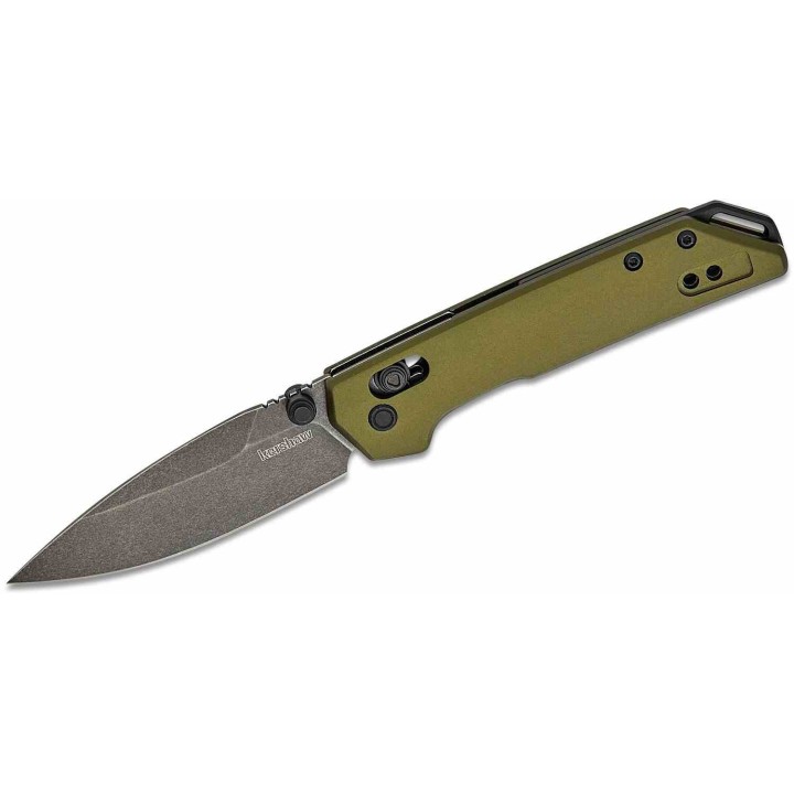 Couteau Kershaw Mini Iridium Green Lame Acier D2 Manche Aluminium OD DuraLock KVT KS2051BRZBW - Livraison Gratuite