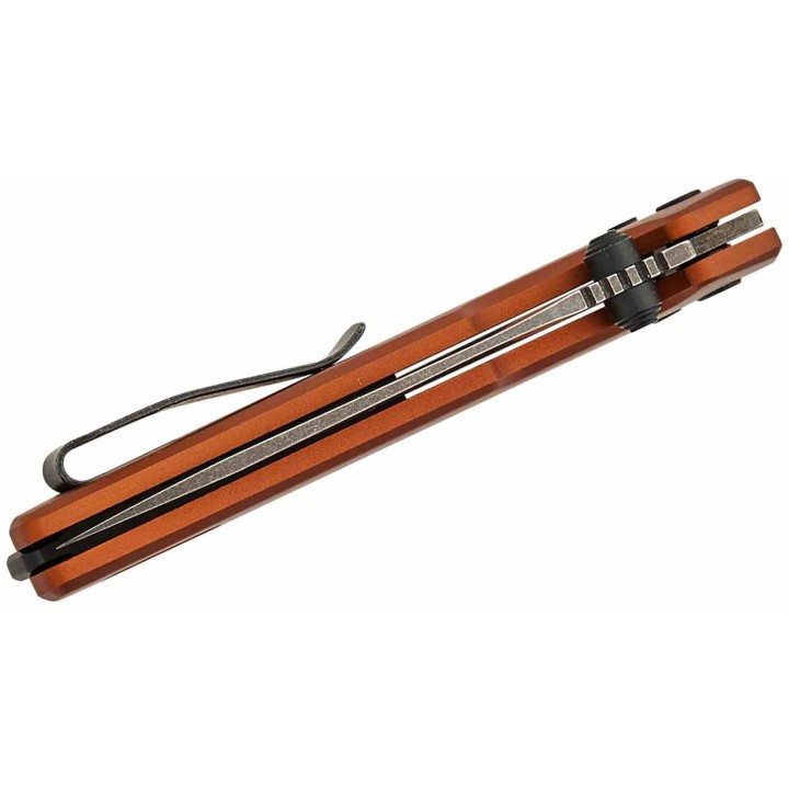 Couteau Kershaw Mini Iridium Bronze Lame Acier D2 Manche Aluminium DuraLock KVT KS2051BRZBW - Livraison Gratuite