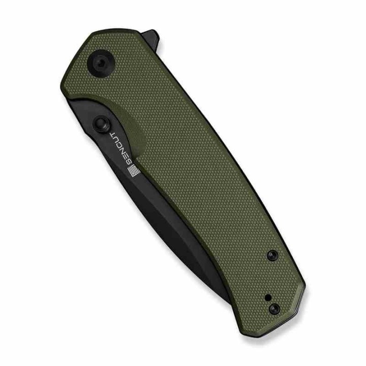 Couteau SENCUT Skarnax Lame Drop Point Acier 9Cr18MoV Manche G10 Green Liner Lock IKBS S240252 - Livraison Gratuite