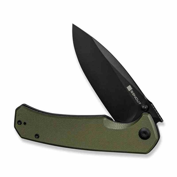 Couteau SENCUT Skarnax Lame Drop Point Acier 9Cr18MoV Manche G10 Green Liner Lock IKBS S240252 - Livraison Gratuite