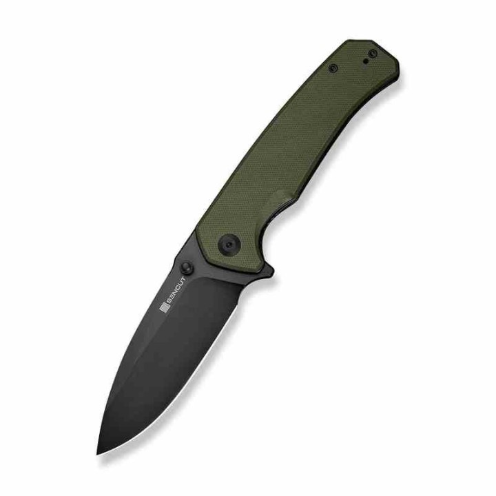 Couteau SENCUT Skarnax Lame Drop Point Acier 9Cr18MoV Manche G10 Green Liner Lock IKBS S240252 - Livraison Gratuite