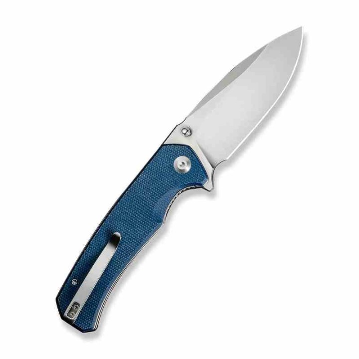 Couteau SENCUT Skarnax Lame Drop Point Acier 9Cr18MoV Manche Micarta Blue Liner Lock IKBS S240253 - Livraison Gratuite