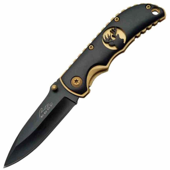 Lot de 3 Couteau Golden Wildlife Series Deer Lame Acier Inox Manche Aluminium Linerlock CN211193DE - Livraison Gratuite