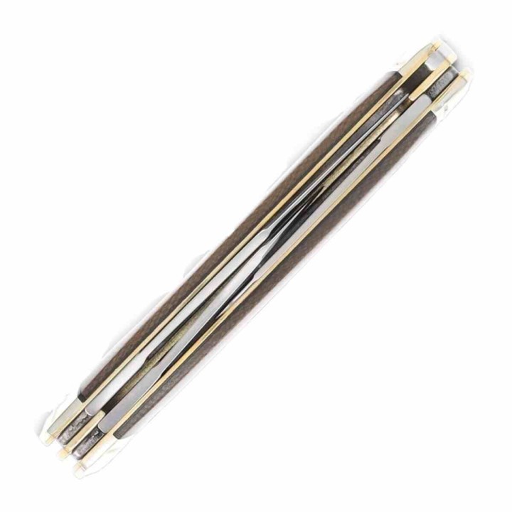 Couteau Rough Ryder Brown Burlap Stockman Lame Acier Inoxydable 440A Manche Micarta RR2334 - Livraison Gratuite