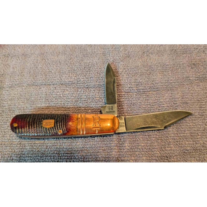 Couteau Rough Ryder Backwoods Bushcrafter Barlow Lame Acier Inox 440A Clip Point et Pen Manche Os RR2039 - Livraison Gratuite