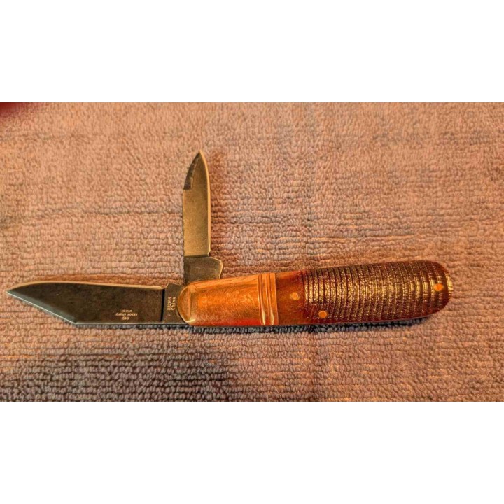 Couteau Rough Ryder Backwoods Bushcrafter Barlow Lame Acier Inox 440A Clip Point et Pen Manche Os RR2039 - Livraison Gratuite