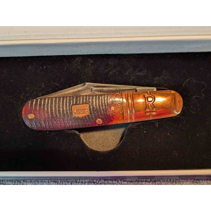 Couteau Rough Ryder Backwoods Bushcrafter Barlow Lame Acier Inox 440A Clip Point et Pen Manche Os RR2039 - Livraison Gratuite