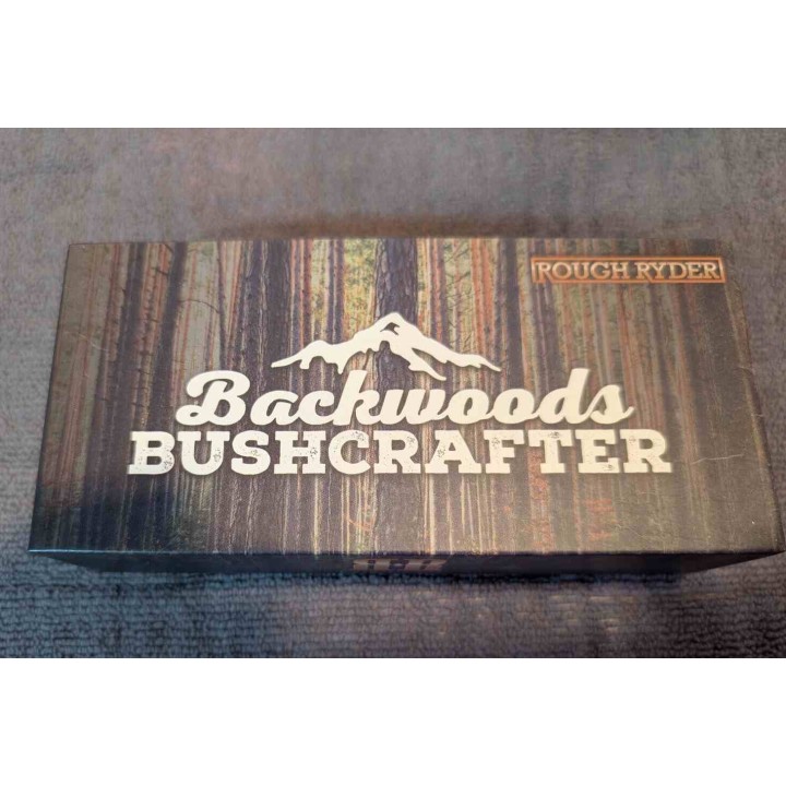 Couteau Rough Ryder Backwoods Bushcrafter Barlow Lame Acier Inox 440A Clip Point et Pen Manche Os RR2039 - Livraison Gratuite