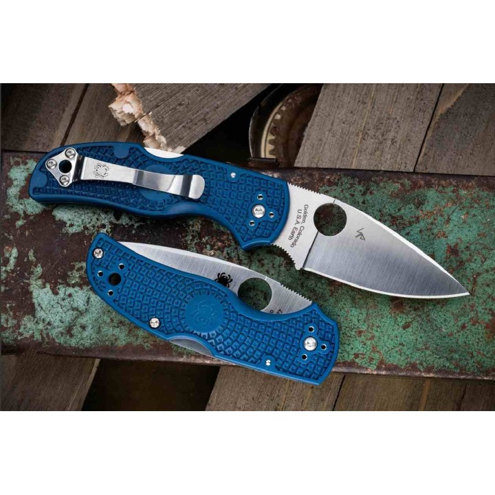 Couteau Spyderco Native 5 Cobalt Lockback Lame Acier CPM-SPY27 Manche G10 Clip SC41GPCBL5 - Livraison Gratuite