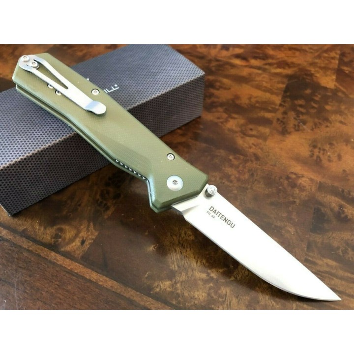 Couteau Steel Will Daitengu F11-02 Lame Acier D2 Manche Green G-10 Linerlock Clip SMGF1102 - Livraison Gratuite
