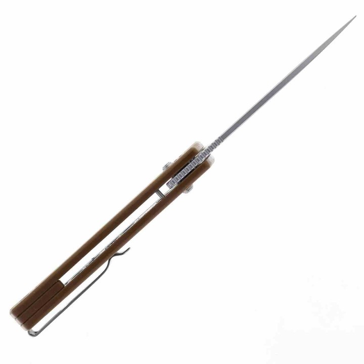Couteau Shieldon Kite Brown Manche G10 Lame Acier 154CM IKBS Nested Axis Lock Clip SHIRD01A - Livraison Gratuite