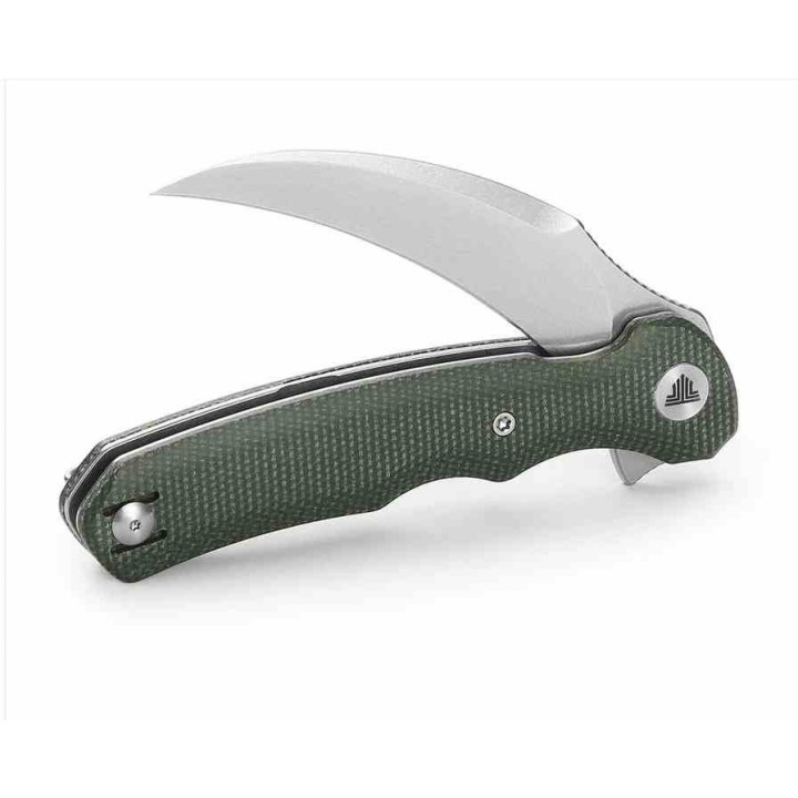 Couteau TRIVISA Lacerta Karambit Lame Acier 14C28N Manche Micarta Liner Lock IKBS Clip TVTY19GM14 - Livraison Gratuite