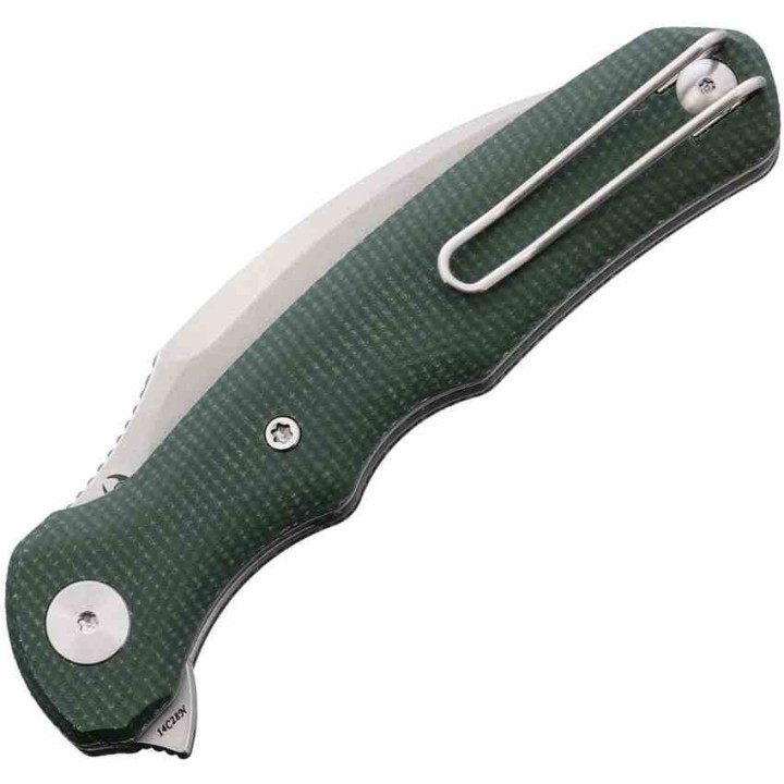 Couteau TRIVISA Lacerta Karambit Lame Acier 14C28N Manche Micarta Liner Lock IKBS Clip TVTY19GM14 - Livraison Gratuite