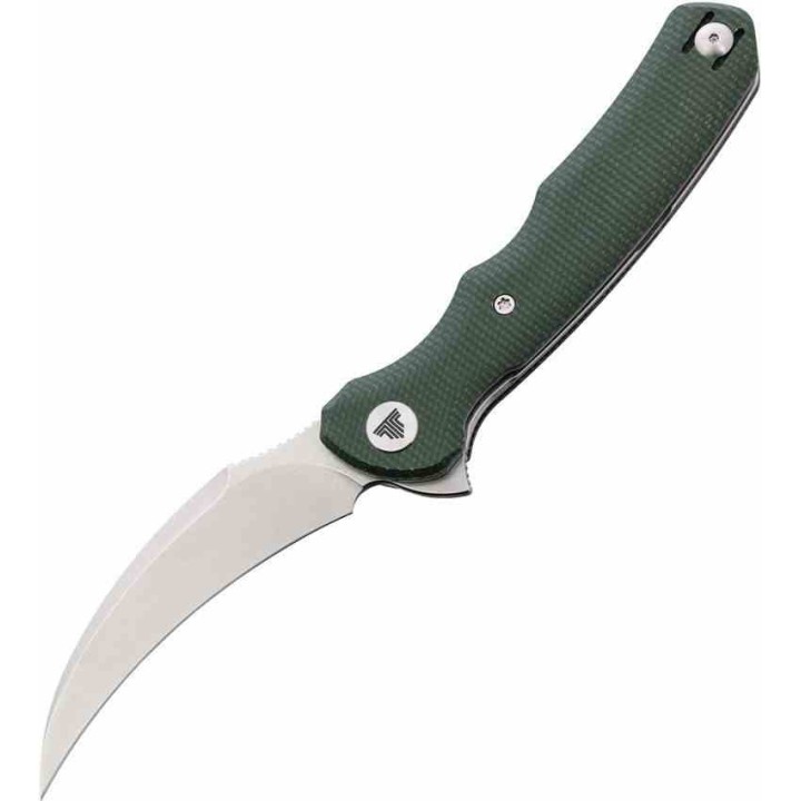 Couteau TRIVISA Lacerta Karambit Lame Acier 14C28N Manche Micarta Liner Lock IKBS Clip TVTY19GM14 - Livraison Gratuite