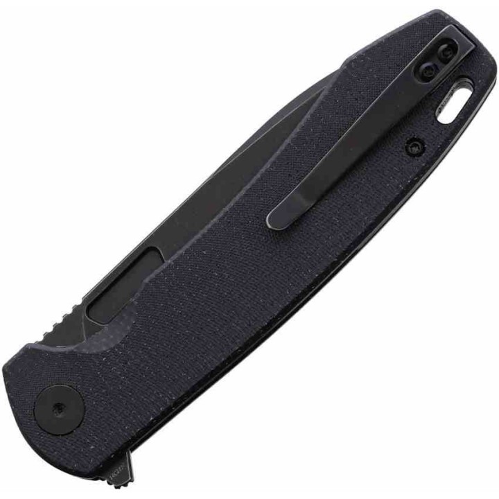 Couteau TRIVISA Columba Black Lame Acier 14C28N BLK Manche Micarta IKBS Liner Lock Clip TVYH01BM14 - Livraison Gratuite