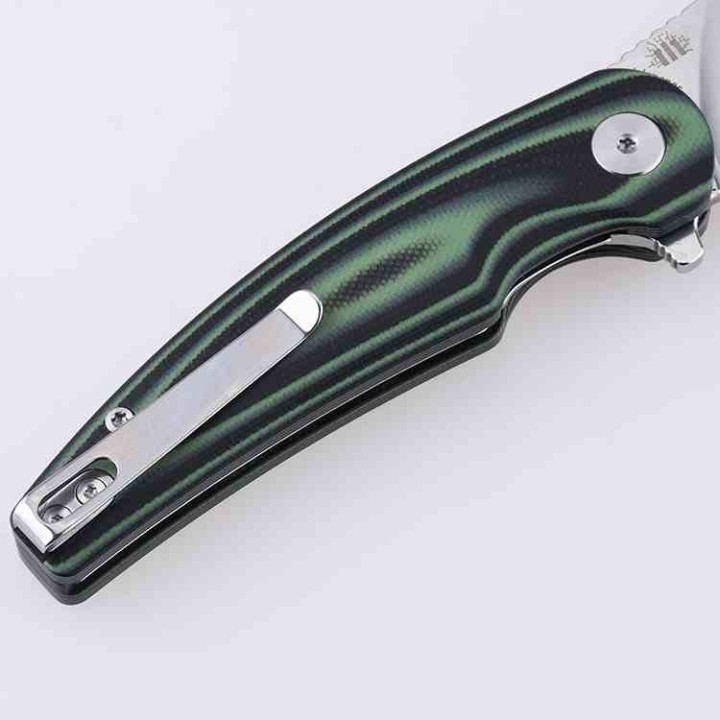 Couteau Shieldon Jalapenos Lame Acier 154CM Manche G10 Liner Lock Clip IKBS SHIRD02A - Livraison Gratuite