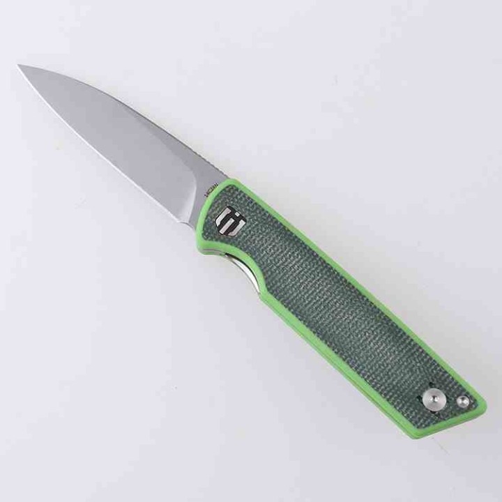 Couteau Shieldon Stinger Lame Acier 14C28N Manche G10/Micarta IKBS Liner Lock Clip SHIMW01A - Livraison Gratuite