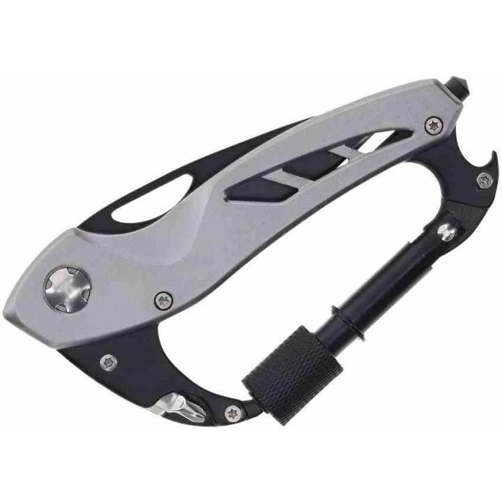 Couteau Mousqueton Smith & Wesson Multi-Tool Lame Acier Inox Manche Alu Liner Lock SWP1208868 - Livraison Gratuite
