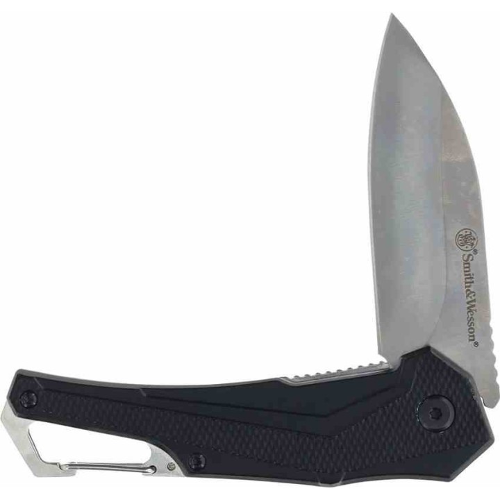 Couteau Smith&Wesson Oasis Carabiner Lame Acier 8Cr Manche Aluminium Linerlock Clip SW1208418 - Livraison Gratuite