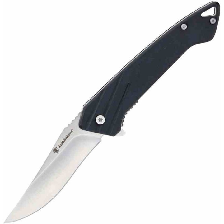 Couteau Smith&Wesson Black Ops Recurve Lame Acier Inox Manche Polymère Linerlock Clip SW1205899 - Livraison Gratuite