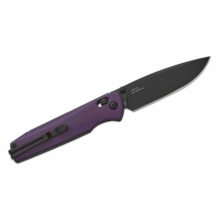 Couteau SRM 258L-GN Purple Drop Point Lame Acier D2 Manche G10 Clip Ambi Lock SRM258LGN - Livraison Gratuite