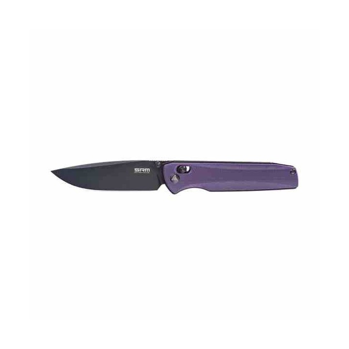 Couteau SRM 258L-GN Purple Drop Point Lame Acier D2 Manche G10 Clip Ambi Lock SRM258LGN - Livraison Gratuite