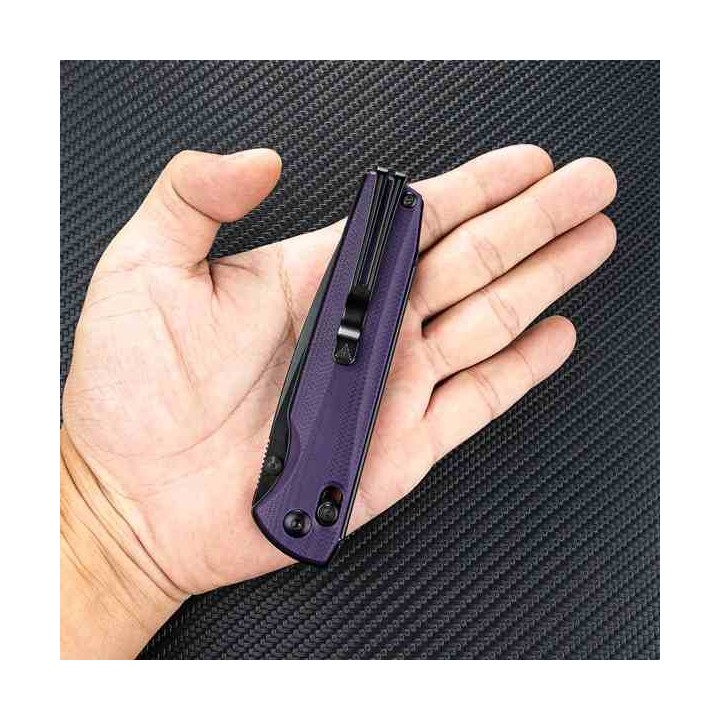 Couteau SRM 258L-GN Purple Drop Point Lame Acier D2 Manche G10 Clip Ambi Lock SRM258LGN - Livraison Gratuite