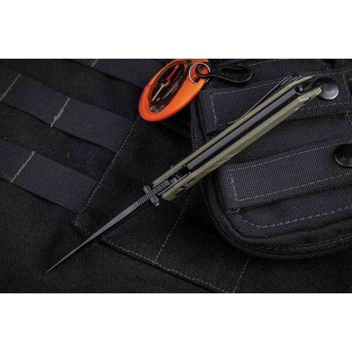 Couteau Real Steel Sacra Pro OD Green Lame Acier K110 Manche G10 IKBS Clip Crossbar Lock RS7714GB - Livraison Gratuite