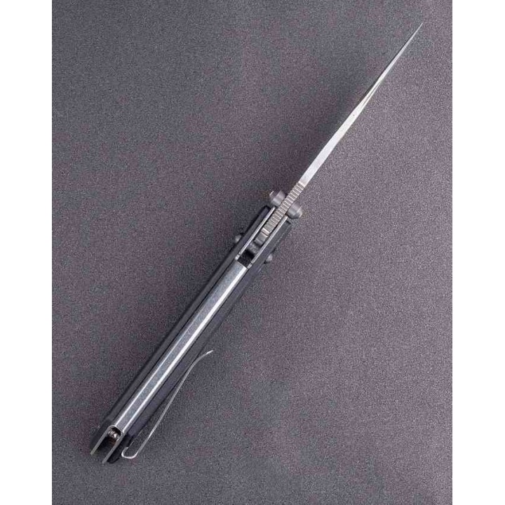 Couteau Real Steel Sacra Pro Black Lame Acier K110 Manche G10 IKBS Clip Crossbar Lock RS7714BS - Livraison Gratuite