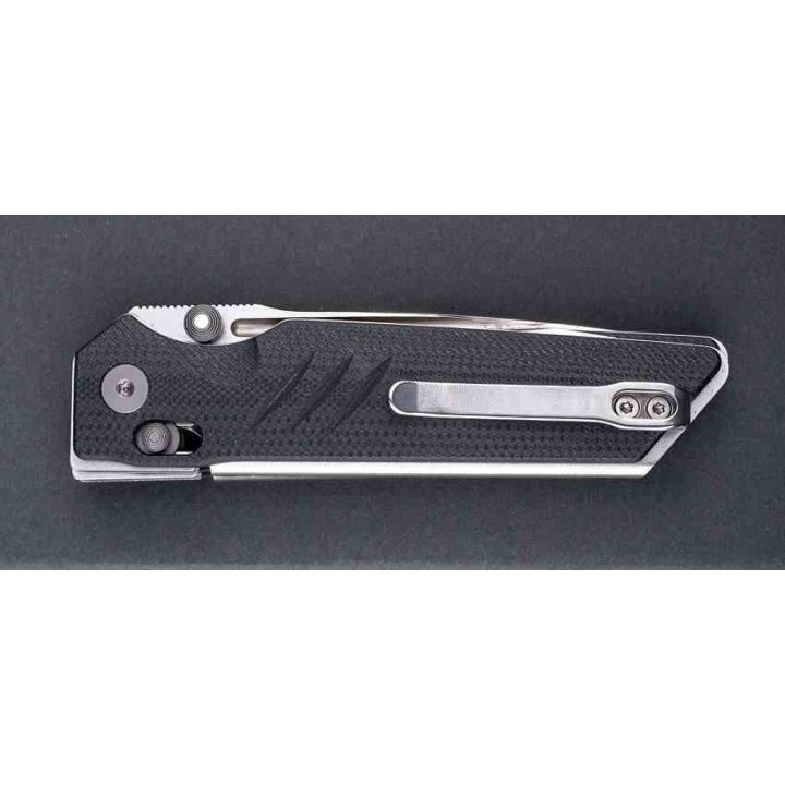 Couteau Real Steel Sacra Pro Black Lame Acier K110 Manche G10 IKBS Clip Crossbar Lock RS7714BS - Livraison Gratuite