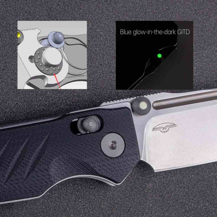 Couteau Real Steel Sacra Pro Black Lame Acier K110 Manche G10 IKBS Clip Crossbar Lock RS7714BS - Livraison Gratuite