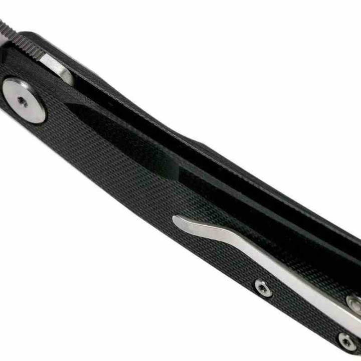 Couteau Real Steel Luna Lite Black Lame Acier D2 Manche G10 Slipjoint Clip RS7031 - Livraison Gratuite