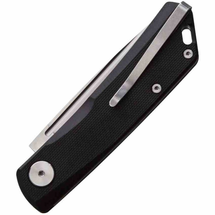 Couteau Real Steel Luna Lite Black Lame Acier D2 Manche G10 Slipjoint Clip RS7031 - Livraison Gratuite