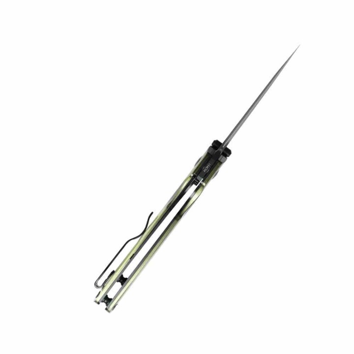 Couteau Kizer Shot Green Lame Acier 154CM Manche Aluminium Liner Lock Clip KIV3677C2 - Livraison Gratuite