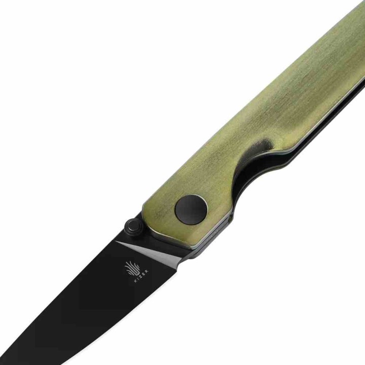 Couteau Kizer Shot Green Lame Acier 154CM Manche Aluminium Liner Lock Clip KIV3677C2 - Livraison Gratuite