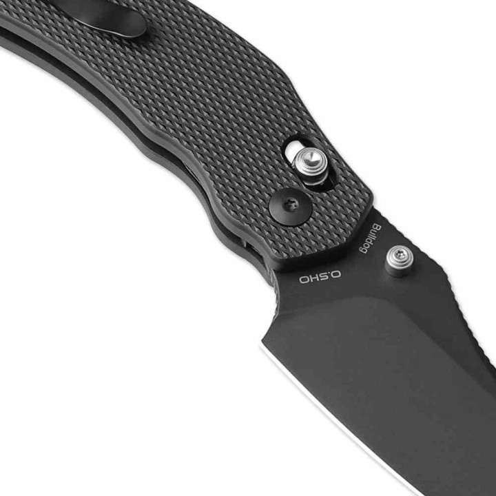 Couteau Kizer Bulldog Black Sheepsfoot Lame Acier Nitro-V Manche Alu Clutch Lock Clip KIV3672A1 - Livraison Gratuite