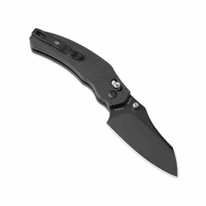 Couteau Kizer Bulldog Black Sheepsfoot Lame Acier Nitro-V Manche Alu Clutch Lock Clip KIV3672A1 - Livraison Gratuite