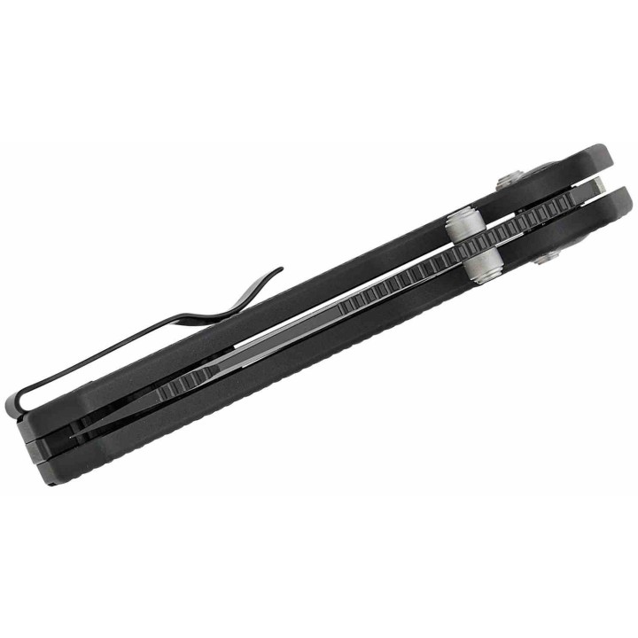 Couteau Kizer Bulldog Black Sheepsfoot Lame Acier Nitro-V Manche Alu Clutch Lock Clip KIV3672A1 - Livraison Gratuite
