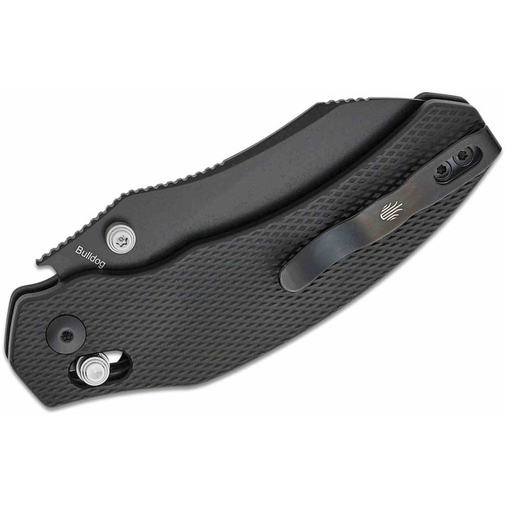 Couteau Kizer Bulldog Black Sheepsfoot Lame Acier Nitro-V Manche Alu Clutch Lock Clip KIV3672A1 - Livraison Gratuite