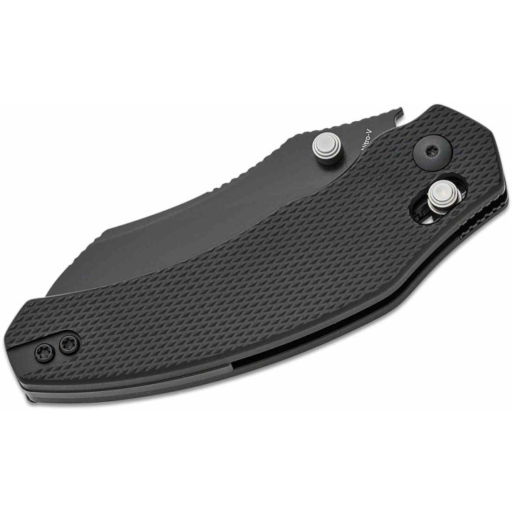 Couteau Kizer Bulldog Black Sheepsfoot Lame Acier Nitro-V Manche Alu Clutch Lock Clip KIV3672A1 - Livraison Gratuite