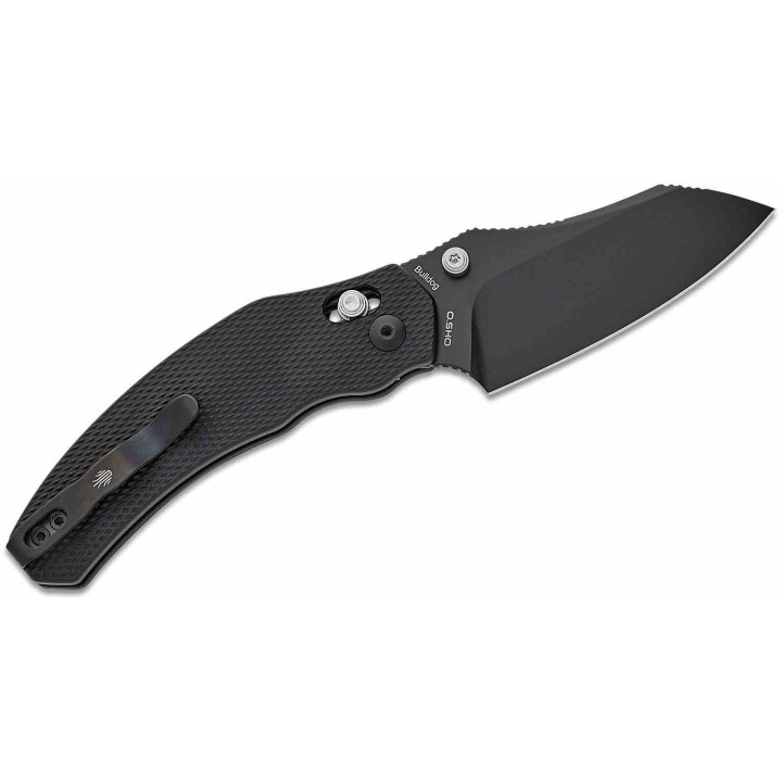 Couteau Kizer Bulldog Black Sheepsfoot Lame Acier Nitro-V Manche Alu Clutch Lock Clip KIV3672A1 - Livraison Gratuite