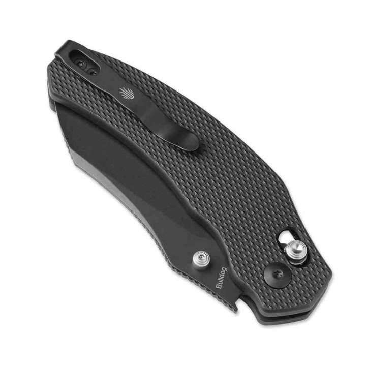 Couteau Kizer Bulldog Black Sheepsfoot Lame Acier Nitro-V Manche Alu Clutch Lock Clip KIV3672A1 - Livraison Gratuite
