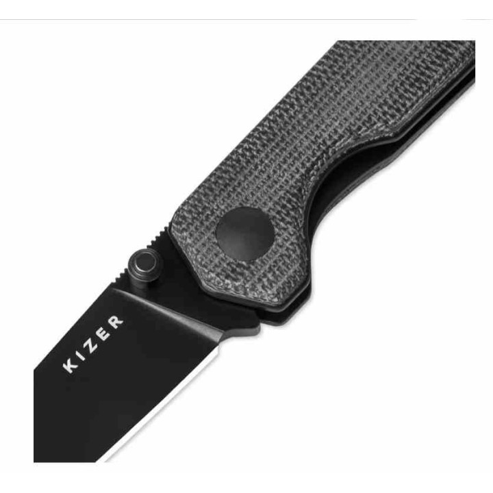 Couteau Kizer Mini Begleiter Black Lame Acier Nitro-V Manche Micarta Linerlock Clip KIV3458RA1 - Livraison Gratuite