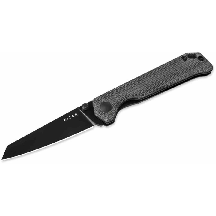 Couteau Kizer Mini Begleiter Black Lame Acier Nitro-V Manche Micarta Linerlock Clip KIV3458RA1 - Livraison Gratuite