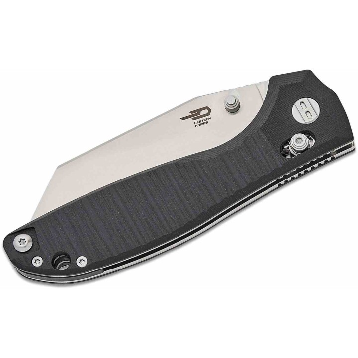 Couteau Bestech Liger Black Lame Acier D2 Satin Manche G10 IKBS Crossbar Lock BTKG61A - Livraison Gratuite