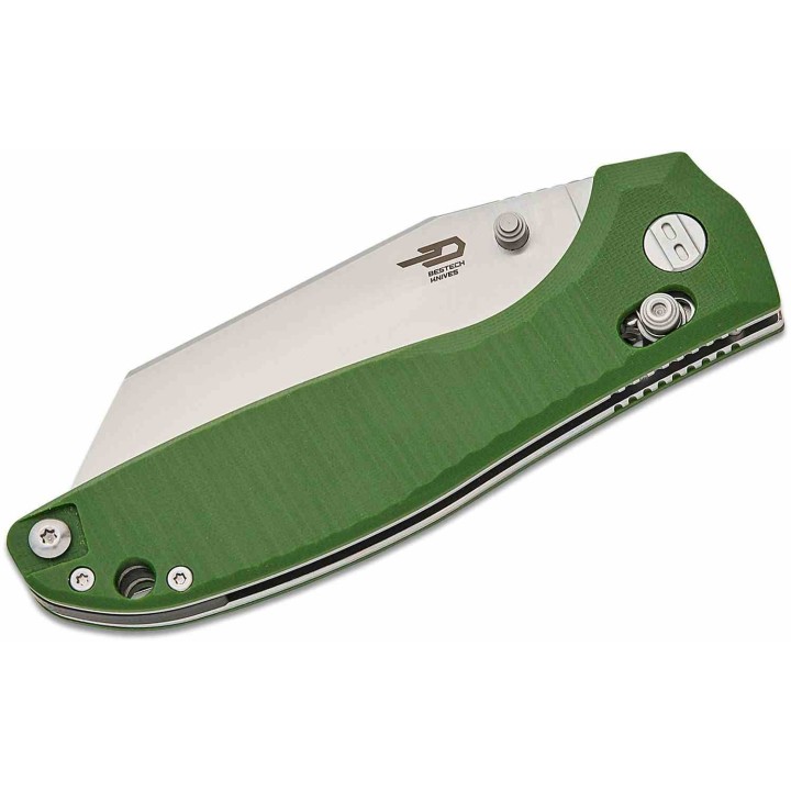 Couteau Bestech Liger OD Green Lame Acier D2 Satin Manche G10 IKBS Crossbar Lock BTKG61B - Livraison Gratuite